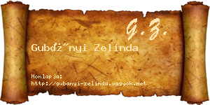 Gubányi Zelinda névjegykártya